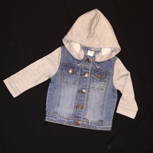 JACKET 6mth - DENIM HOODED JACKET